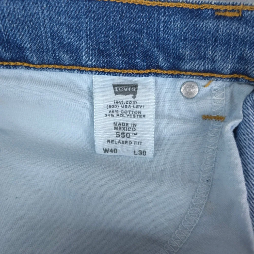 Vintage Levis 550 Jeans Mens 40x30 Blue Relaxed Fit Tapered‎ Leg Denim 2002